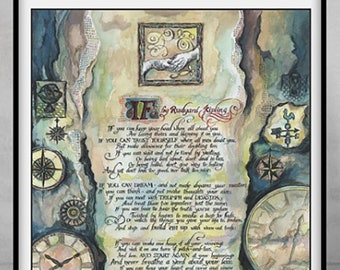 Kipling's 'If' Poem Art Print, Graduation Gift for Son (Digital Download)