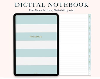 Digital Notebook with Tabs for GoodNotes, Notability etc. - Mint