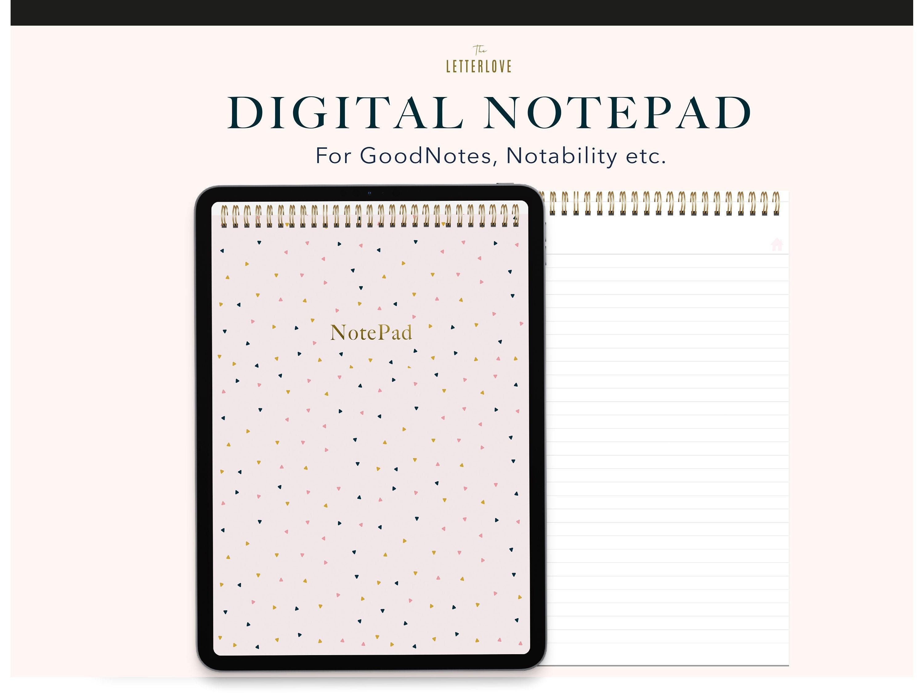 Digital Lined Notepad With Hyperlinks Digital Notepad for Etsy UK