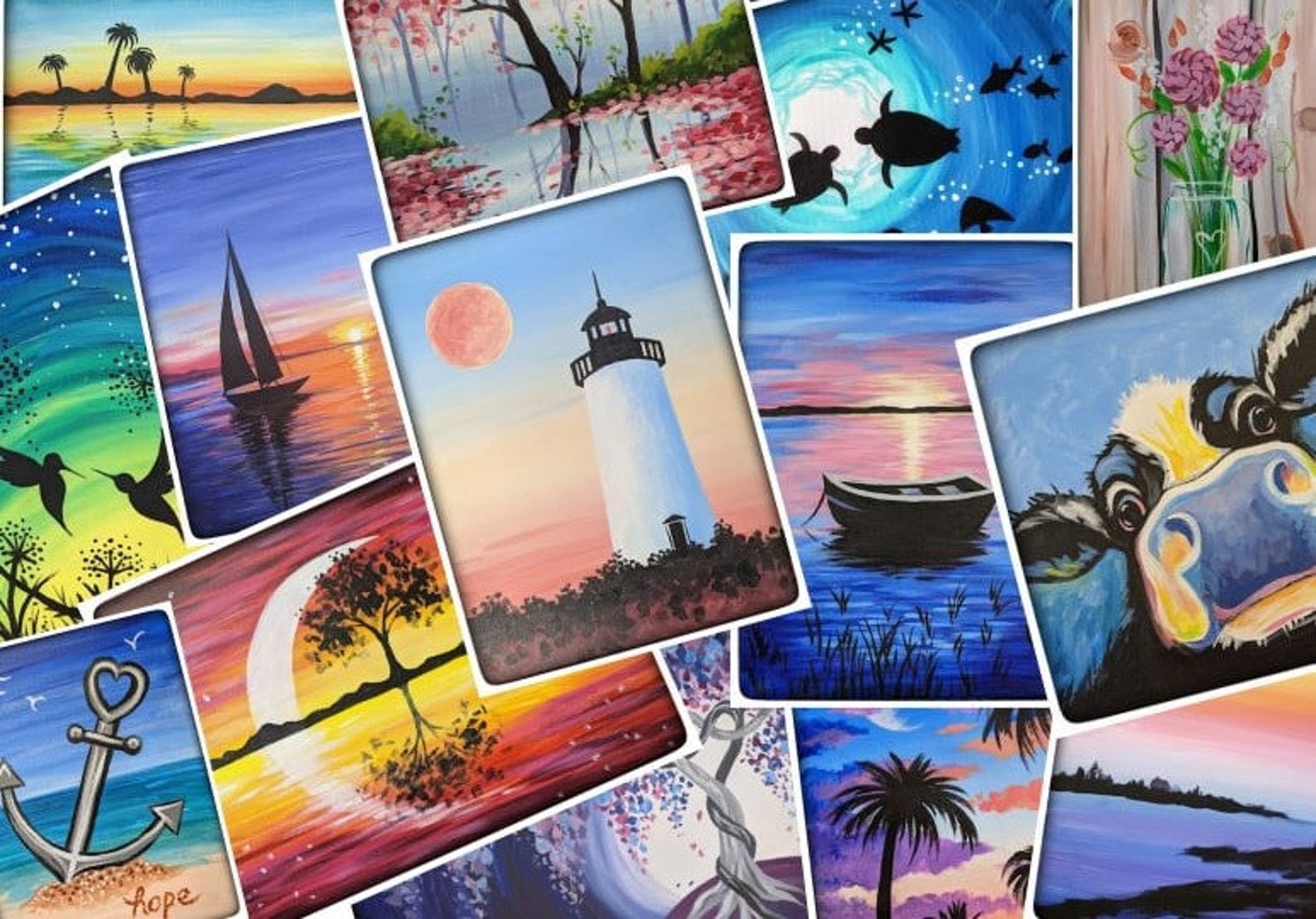 DIY Sip and Paint Party Kits Complete With ALL Supplies Etsy