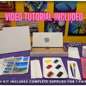 Paint Party In A Box! Complete with ALL supplies- EASEL included! Free shipping image 4