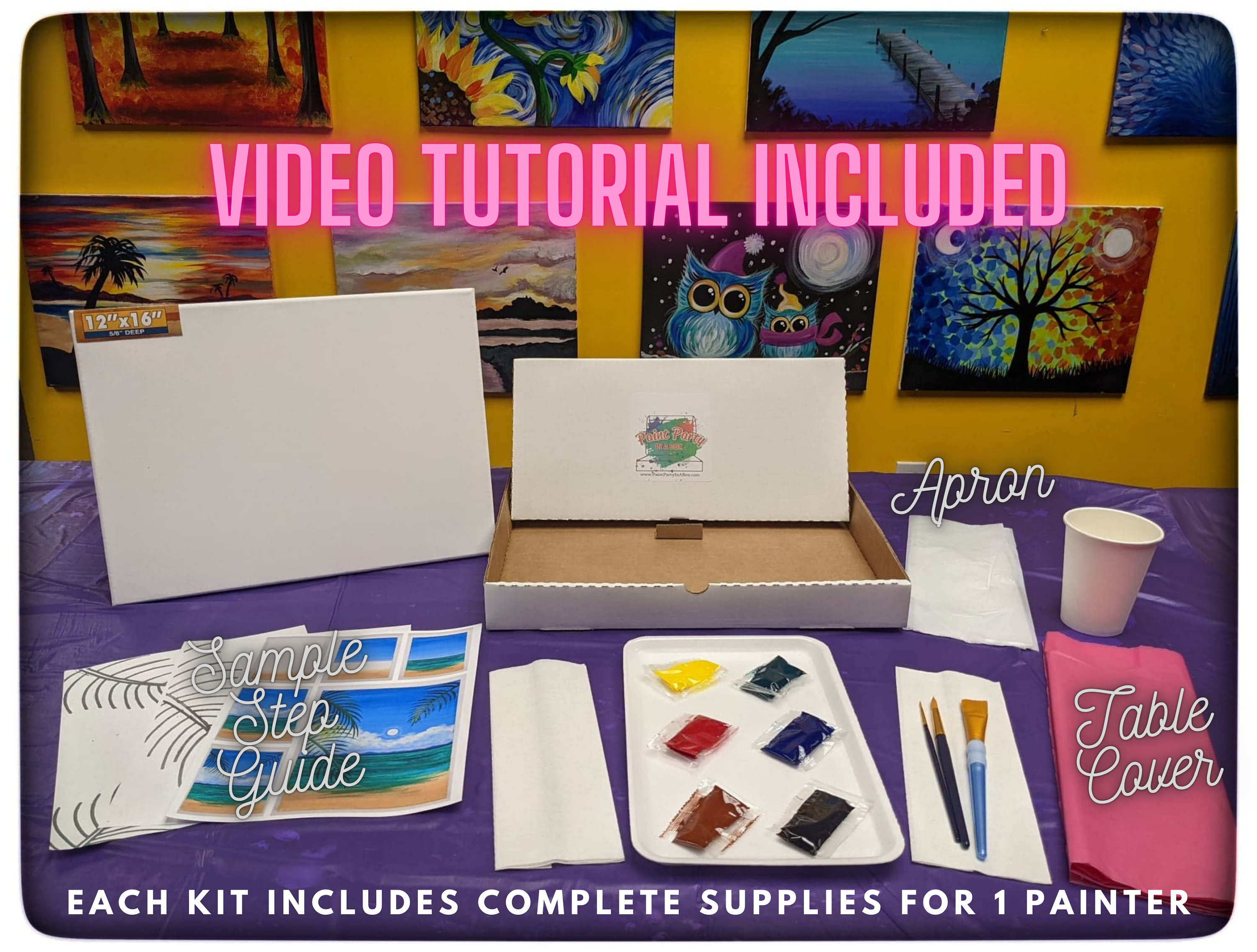 Paint and Sip Kit Complete With ALL Supplies and EASEL Etsy