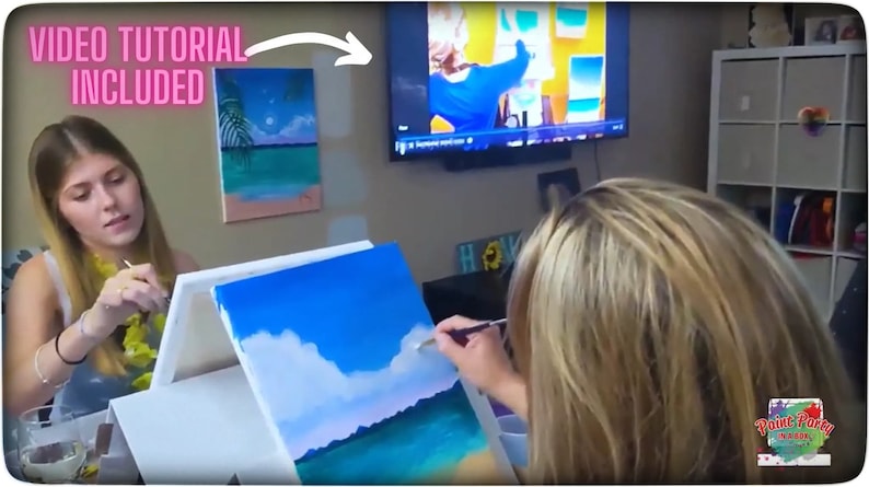 Paint Party In A Box! Complete with ALL supplies- EASEL included! Free shipping image 3
