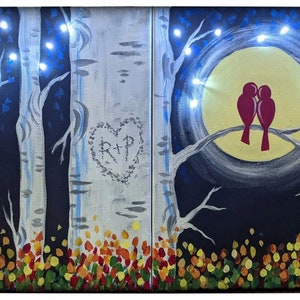 Fall In Love DATE NIGHT Paint and Sip kit with LED Lights!