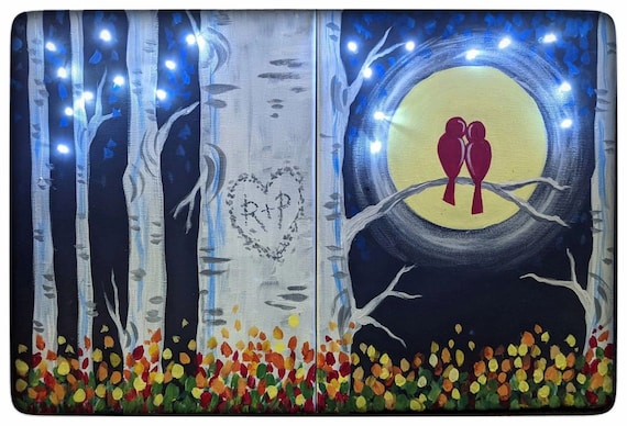 Fall in Love DATE NIGHT Paint Party Kit With LED Lights 