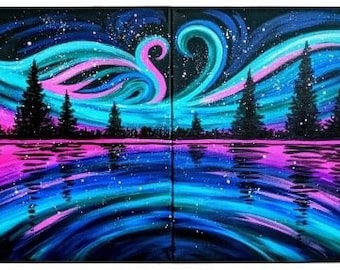 Summer Solstice COUPLES DATE NIGHT Paint and Sip Acrylic Kit with Online Tutorial!