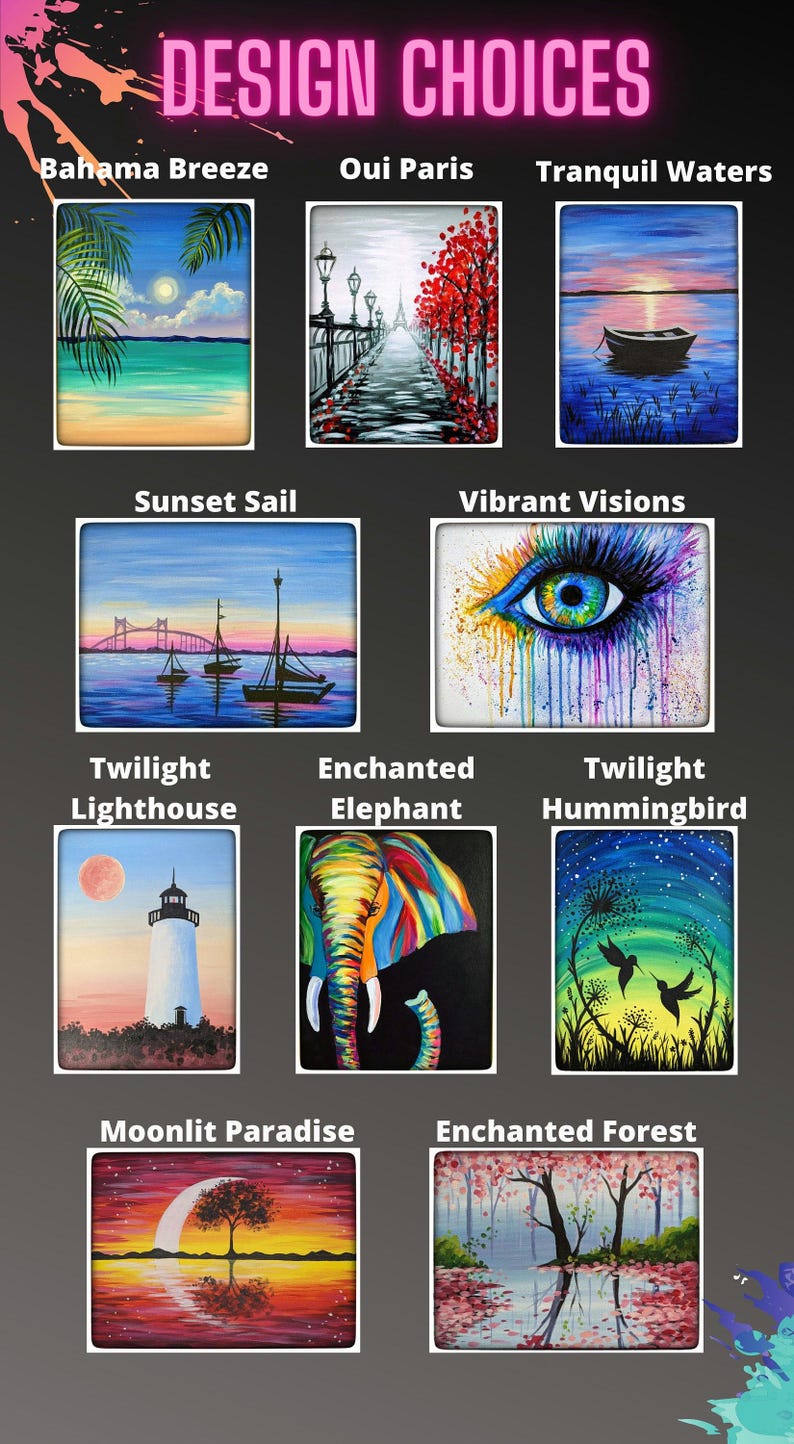 Paint Party In A Box! Complete with ALL supplies- EASEL included! Free shipping image 6