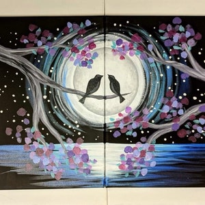 Love Birds MOTHER&#39;S DAY PAINTING kit with Online Tutorial