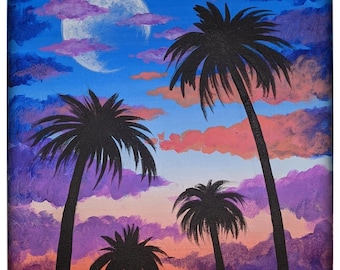 Peaceful Palms Painting Kit, with Online Tutorial