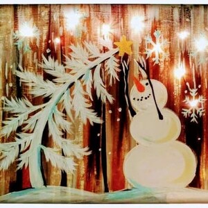 Merry and Bright (with led lights) PAINTING KIT with Online Tutorial