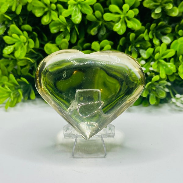 Citrine Heart with Stand - 113 Grams & 2.5”