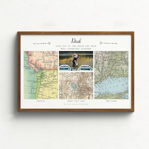 Personalized Map Prints with Photos for Special Gifts to Mother and Father