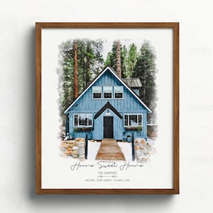 Custom Watercolor House Portrait, Watercolor House Painting, Personalized Housewarming Gift, First Home Portrait Gift, Closing Gift