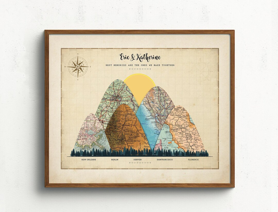 Our Love Journey Map | First Anniversary Gift for Couples | Custom ...