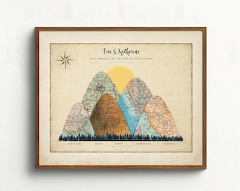 Our Love Journey Map | First Anniversary Gift for Couples | Custom Adventure Maps | Travel Memory Poster | Romantic Keepsake for Couples