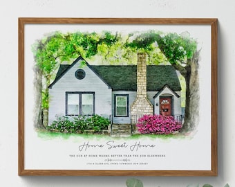 House Portrait, House Painting, Housewarming Gift, Home Painting, Home Portrait, Custom Painting, Watercolor Home Painting gift