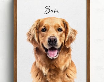 Pet Portrait, Illustrated Custom Portrait, Personalised Dog Wall Art, Pet Memorial Ideas, Digital or Print, Personalised Pet Portrait Gift