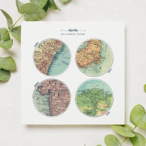 Personalized Adventure 4 location Map Prints, Met Engaged Married, Hello, Will you, I Do, Anniversary Gifts for Him, Couple Wedding map Gift