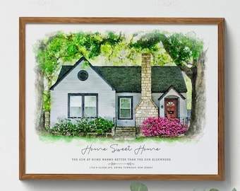 Custom House Portrait | Housewarming Gift | Our First Home Gift | Home Illustration | Home Portrait Art | Realtor Closing Gift | Home Art
