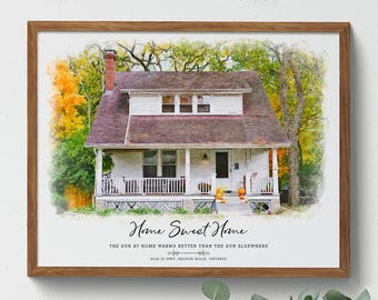 House Portrait, House Painting, Housewarming Gift, Home Painting Gift, Home Portrait Gift, Custom Painting, Watercolor Home Painting Gift