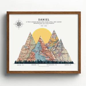 Personalised Retirement Gift for Dad | Custom Adventure Map Wall Art | Unique Keepsake with 3-20 Map Locations | Retirement Gift for Uncle