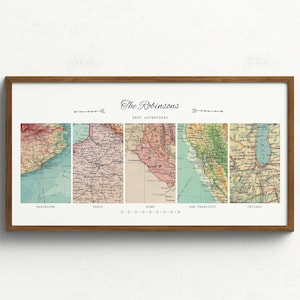 Met Engaged Married, Home is Where the Heart is: Customized Vintage Location Map Prints with Your Favorite Photos for Couples