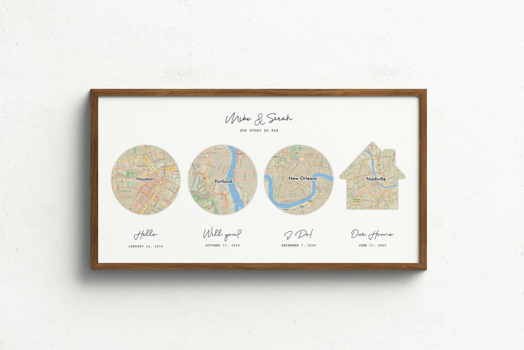 Hello, Will You, I Do Custom Map Printable, Met Engaged Married Map ...