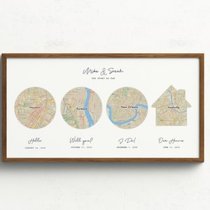 Hello, Will You, I Do Custom Map Printable, Met Engaged Married Map, Gifts For Him, Wedding Gifts, Our Story So Far, Personalised Couple Map