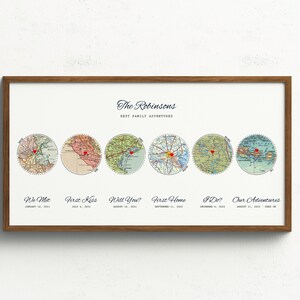 Custom Map Print 5 Locations | Personalized Custom Map Poster Family ...