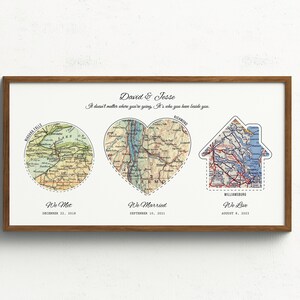 Custom Map Print 5 Locations | Personalized Custom Map Poster Family ...