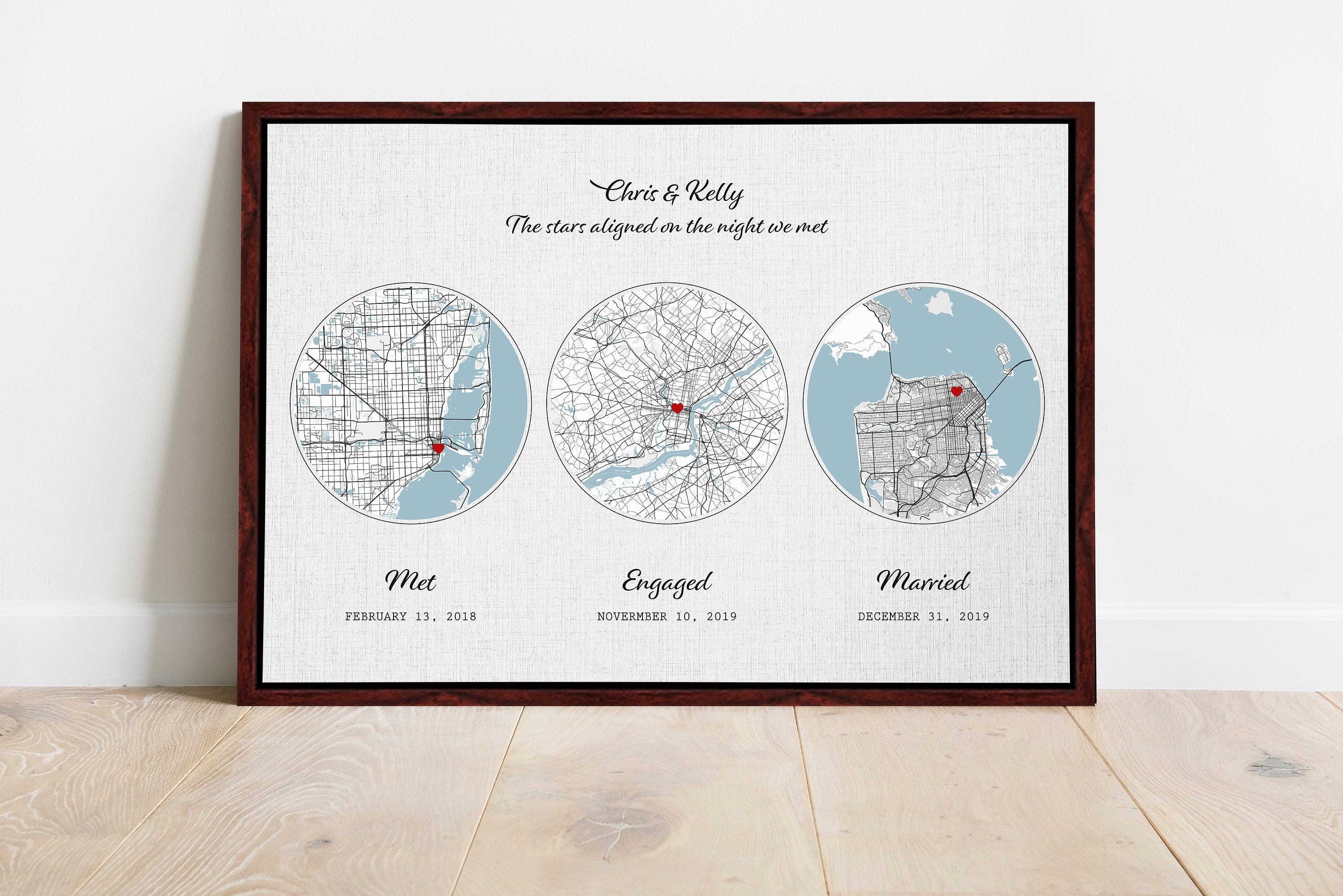 Custom Map Gifts 3 Locations Mountain - Il Fullxfull.3026178458 Mah5