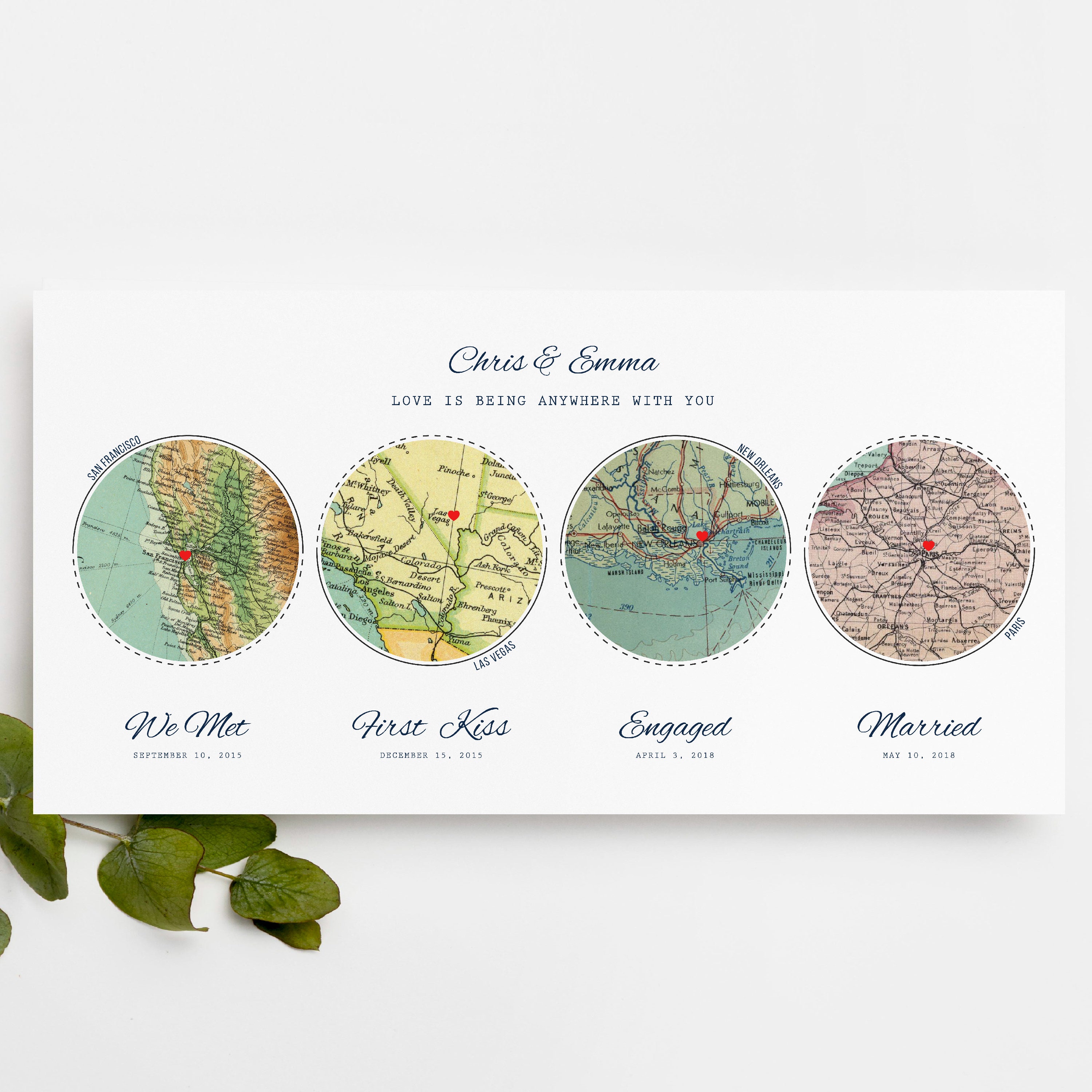 1-10 Personalized Couple Maps Anniversary Gift for Couples - Etsy