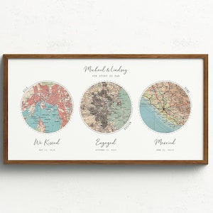 3 Location Adventure Map For Boyfriend, Paper Anniversary Gifts For Men, Wedding Gift & Anniversary gifts for couples, Hello Will You I Do