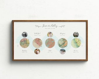 Christmas Keepsake Personalized Travel Map Print | Our Love Story Maps | Housewarming Gift Map Print | Unique Christmas Couple Gift Ideas