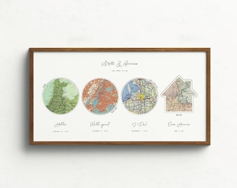 Personalized Map Birthday Gift for Boyfriend | Custom Map Print Gift for Him | Travel Map Anniversary Gift for Husband | Christmas Gift Idea