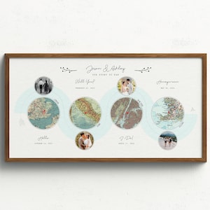 Personalized First Anniversary Map Canvas Print | Custom Family Travel ...