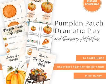 Pumpkin Patch Dramatic Play Center with Sensory Activities- INSTANT DOWNLOAD