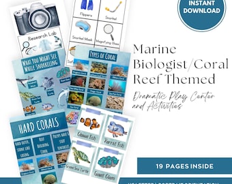 Coral Reef Marine Biologist Dramatic Play Printables (Digital Download)