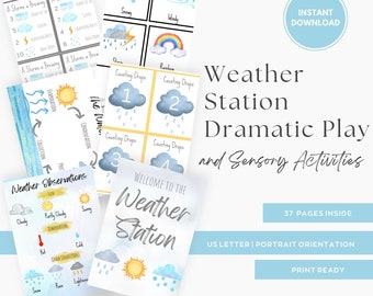 Weather Station/Meteorologist Dramatic Play Center and Sensory Activities, DIGITAL DOWNLOAD