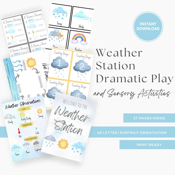 Weather Station/Meteorologist Dramatic Play Center and Sensory Activities, DIGITAL DOWNLOAD