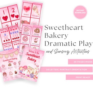 Sweetheart Bakery/Valentine&#39;s Day Bakery Dramatic Play Center and Activities, DIGITAL DOWNLOAD