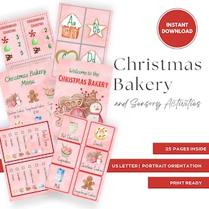 Christmas Bakery Dramatic Play Center and Sensory Activities, DIGITAL DOWNLOAD