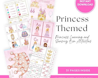 Princess Learning Bundle: Preschool & Kindergarten Activities (Digital Download)