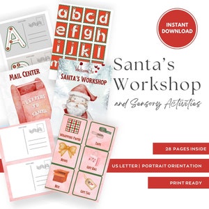 Santa&#39;s Workshop Dramatic Play Center, DIGITAL DOWNLOAD