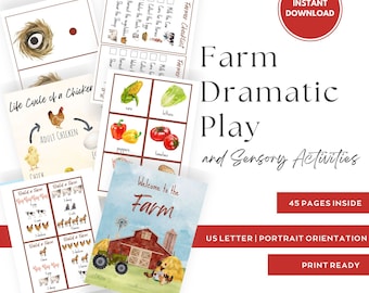 Farm/Farmers Market Dramatic Play Center and Sensory Bin Activities, DIGITAL DOWNLOAD