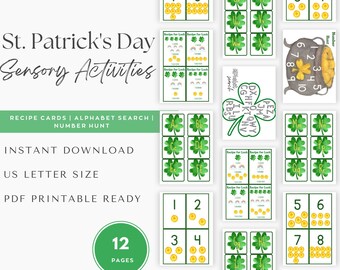 St. Patrick's Day Sensory Bin Printables, Alphabet Cards (Digital Download)