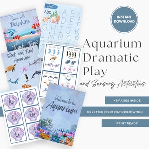 Aquarium Dramatic Play Center, Preschool Pretend Play, Homeschool, Preschool Activities, pretend play printables, Classroom dramatic play