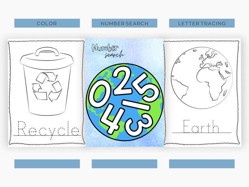 Earth Day Sensory Bin Activities, Sensory Bin Insert, Sorting Activity ...