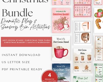 Christmas Dramatic Play Bundle – Hot Cocoa, Bakery, Farm (Digital Download)