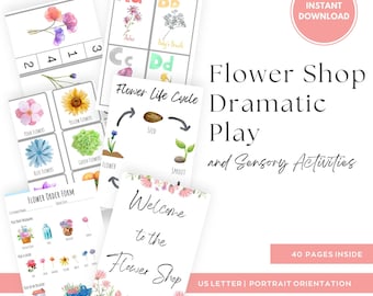 Flower Shop Dramatic Play Printables, Sensory Activities (PDF)
